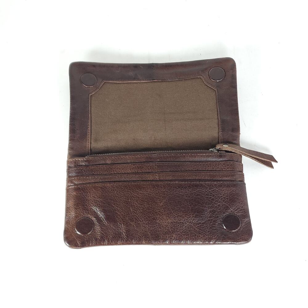 LATICO Terry Brown Distressed Leather Credit Cards Slots Flap Bifold Wallet - Picture 5 of 12